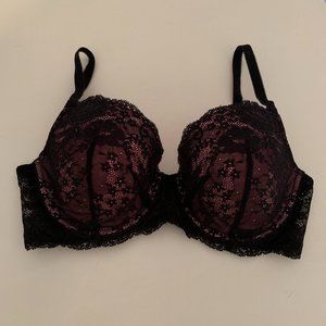 Victoria's Secret Black Lace Lined Demi Bra